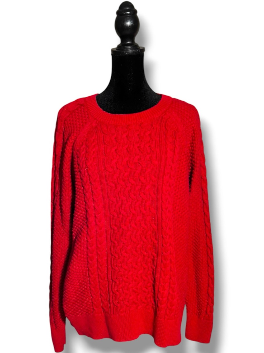 GAP Red Cable-Knit Long Sleeve Classic Design Comfy and Cozy Crewneck Sweater - Picture 4 of 16